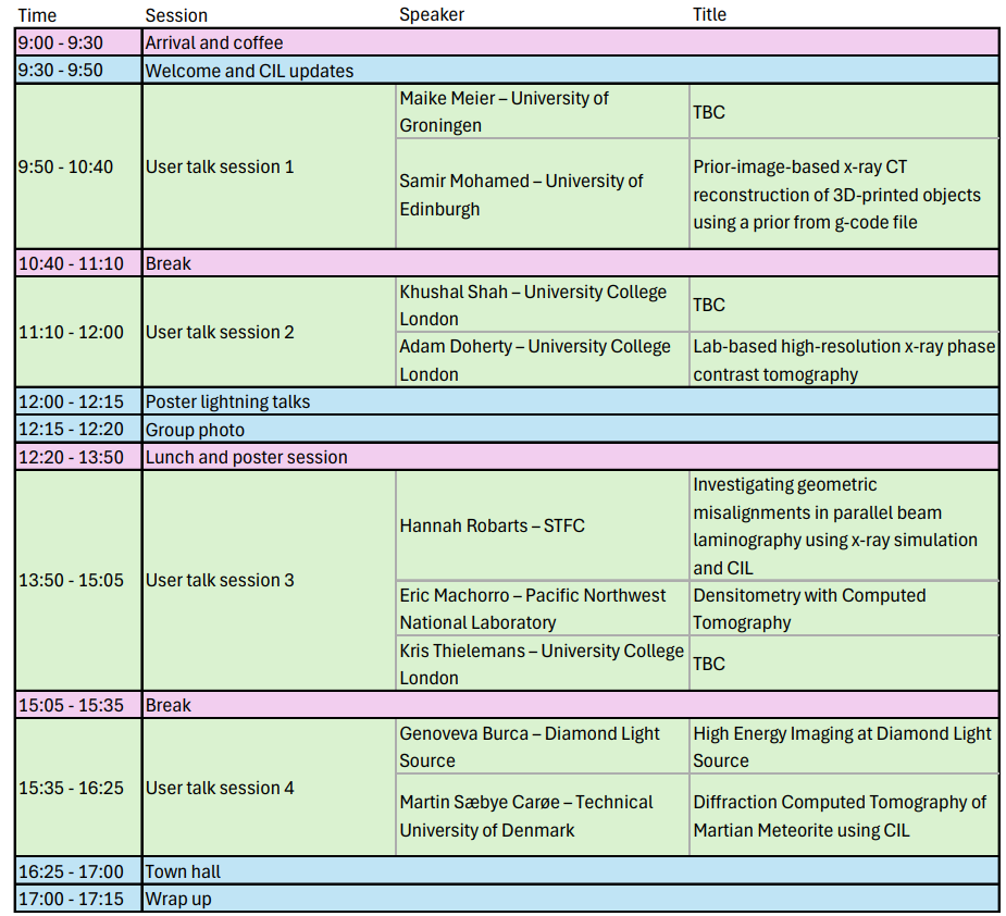 CIL Hackathon Possible Schedule